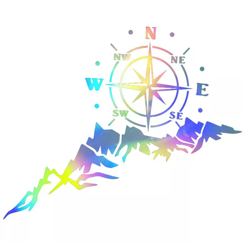 1 UNIDS Etiqueta Engomada Del Coche Montanas Brujula Navegar Estilo Colorido Etiqueta Engomada Del Camion Del Coche Calcomania Auto Decoracion De barato