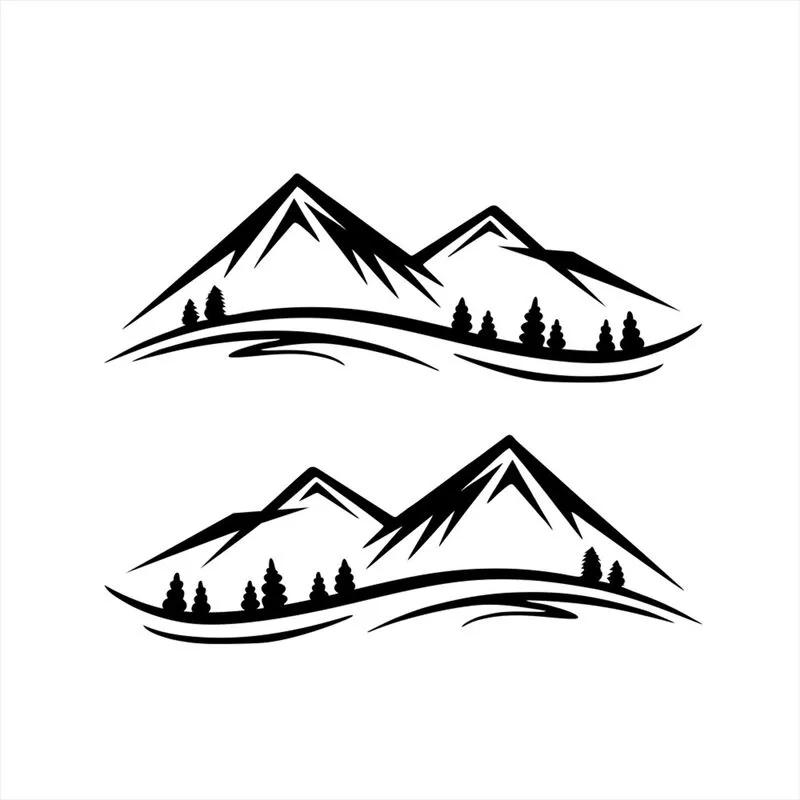1 par de pegatinas de montanas calcomanias para el lado de la puerta de la carroceria del coche