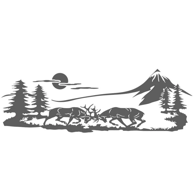 2 piezas de vinilo universales arboles de montana