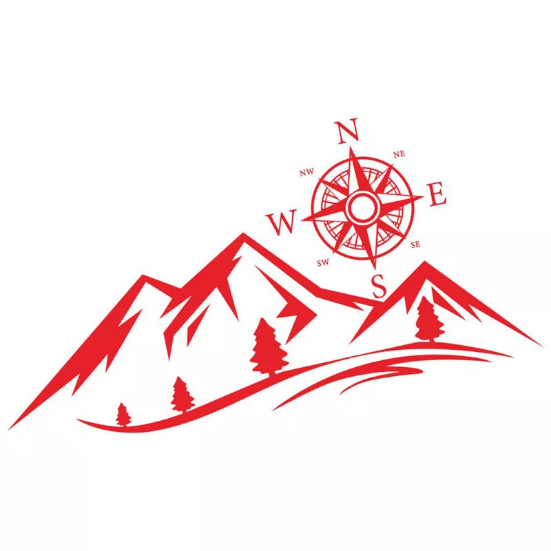 2 uds pegatina de coche montanas NSWE brujula navegacion estilo coche camion pegatina calcomania decoracion de moda automatica 19