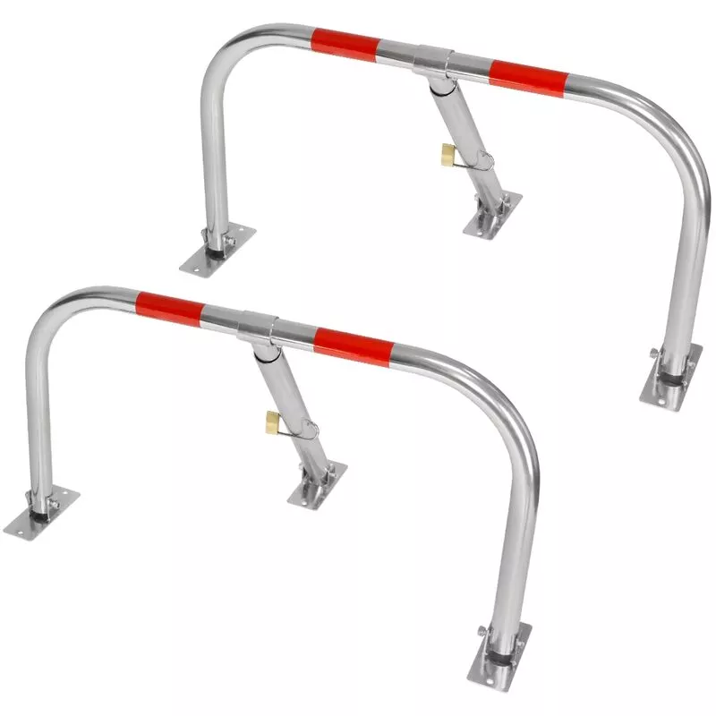 2x Barrera aparcamiento guarda estacionamiento 3 pies abatible candado y llaves barato