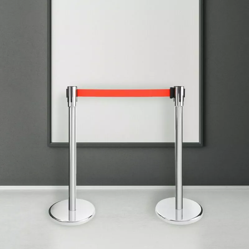 2x Postes Separadores con Cinta Retráctil Extensible
