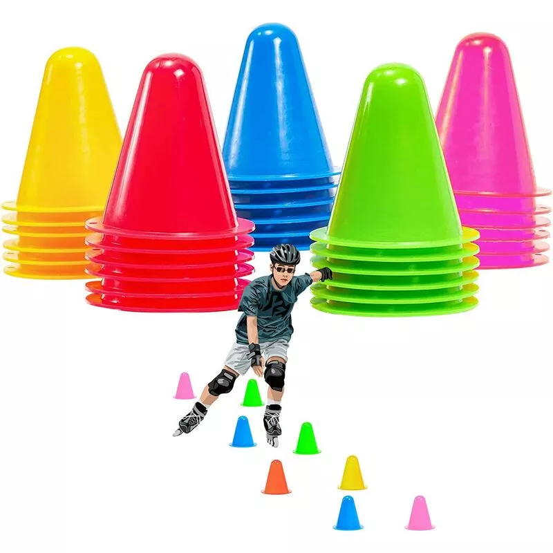 30 Pilones De Cono De Marcado De 8 Cm, Conos De Obstáculos Para Niños, Fútbol, Deportes, Deportes Ecuestres, Entrenamiento De Perros (Amarillo / En Oferta 30 Pilones De Cono De Marcado De 8 Cm