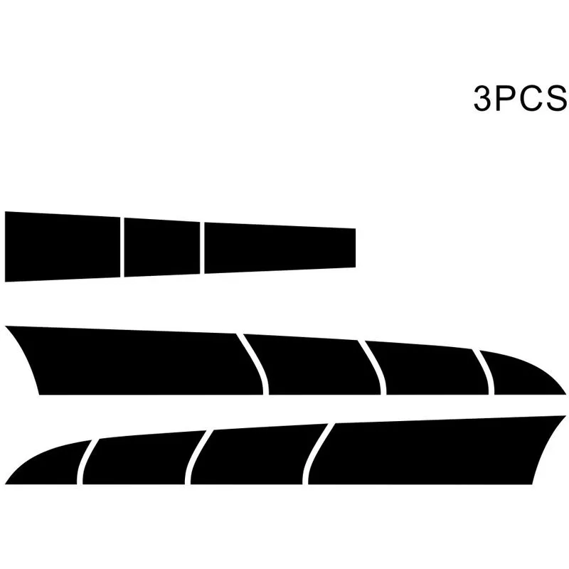 3pcs Etiqueta engomada de la raya del capo del coche Auto Racing Body Stripe lateral Calcomania Falda Techo Raya creativa Reposicion del cuerpo barato