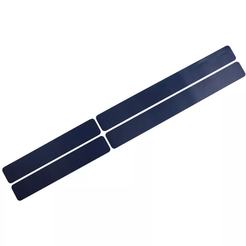 4 Uds Universal 3D umbral de coche pegatina de fibra de carbono placa de puerta proteccion antiaranazos tira de pegatina de coche pelicula de fibra barato