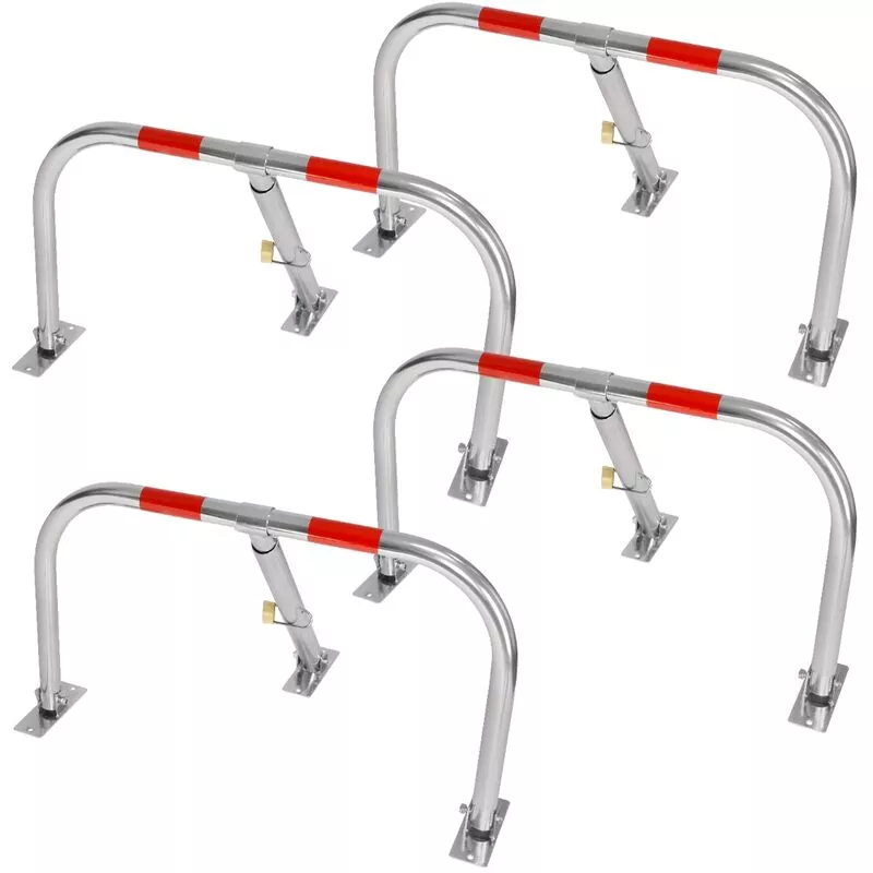 4x Barrera aparcamiento guarda estacionamiento 3 pies abatible candado y llaves barato