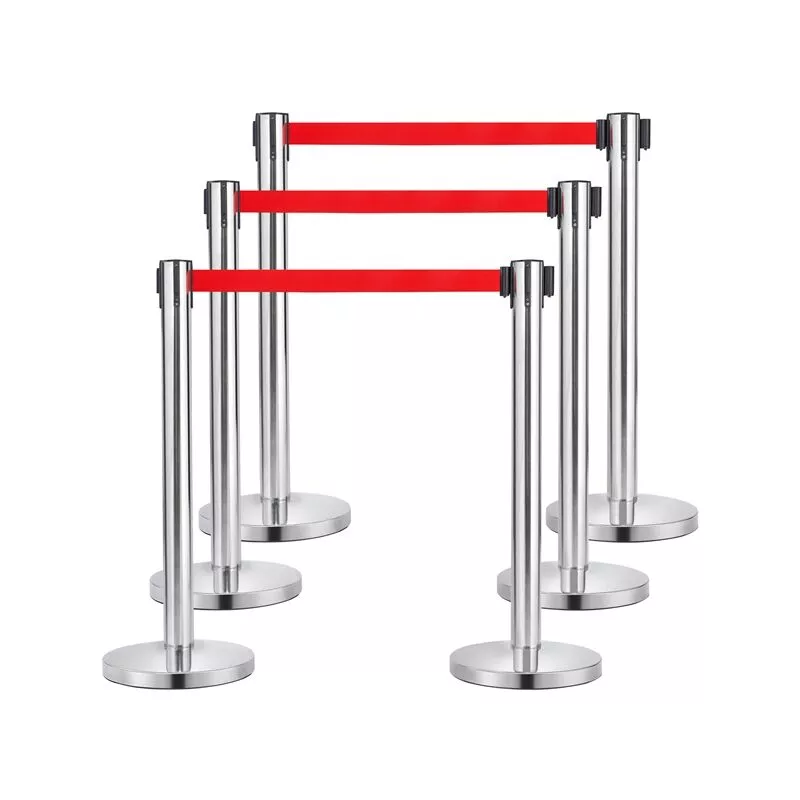 6 x Postes Separadores para Delimitar Espacios con Cinta Retráctil Extensible de 200 cm Postes Divisores Cordón Separador para Espectáculos barato