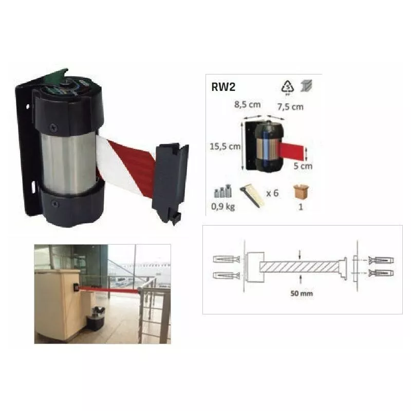 758159664 Enrollador Mural Cinta Rojo/Blanco 2 Mt. - Metalworks En Oferta 758159664 Enrollador Mural Cinta Rojo/Blanco 2 Mt. - Metalworks Barato