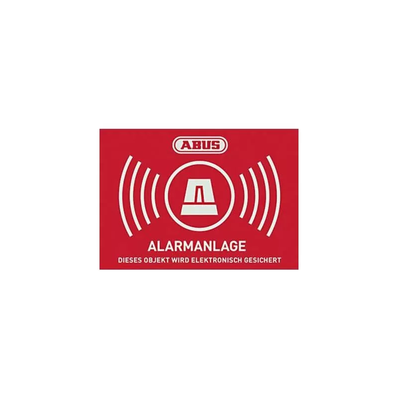 Au1422 ''Alarm System'' Pegatina De Advertencia Roja, Blanco (Lxh) 148 Mm X 105 Mm - Abus En Oferta Au1422 ''Alarm System'' Pegatina De Advertencia Roja