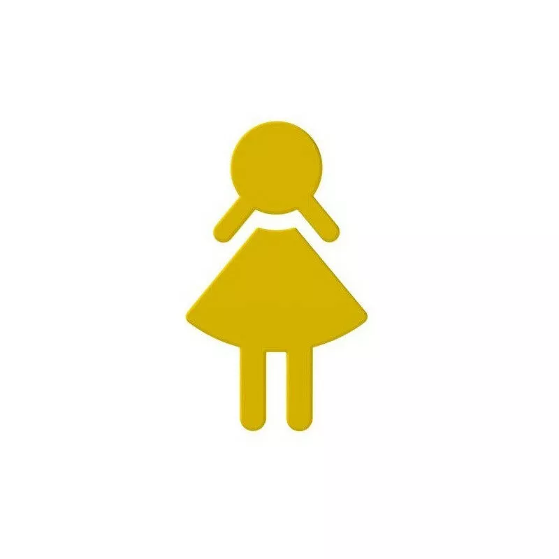 Adhesivo mujer símbolo SERIE 801. Poliamida amarillo mostaza barato