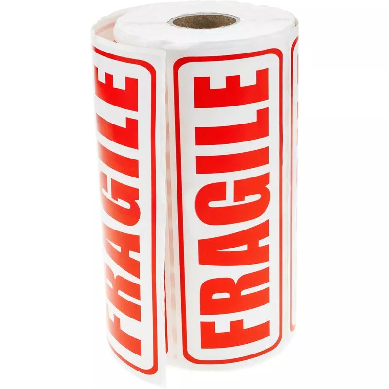 BeMatik - Rollo bobina de 500 etiquetas adhesivas para envíos de paquetes frágiles 148x50mm barato