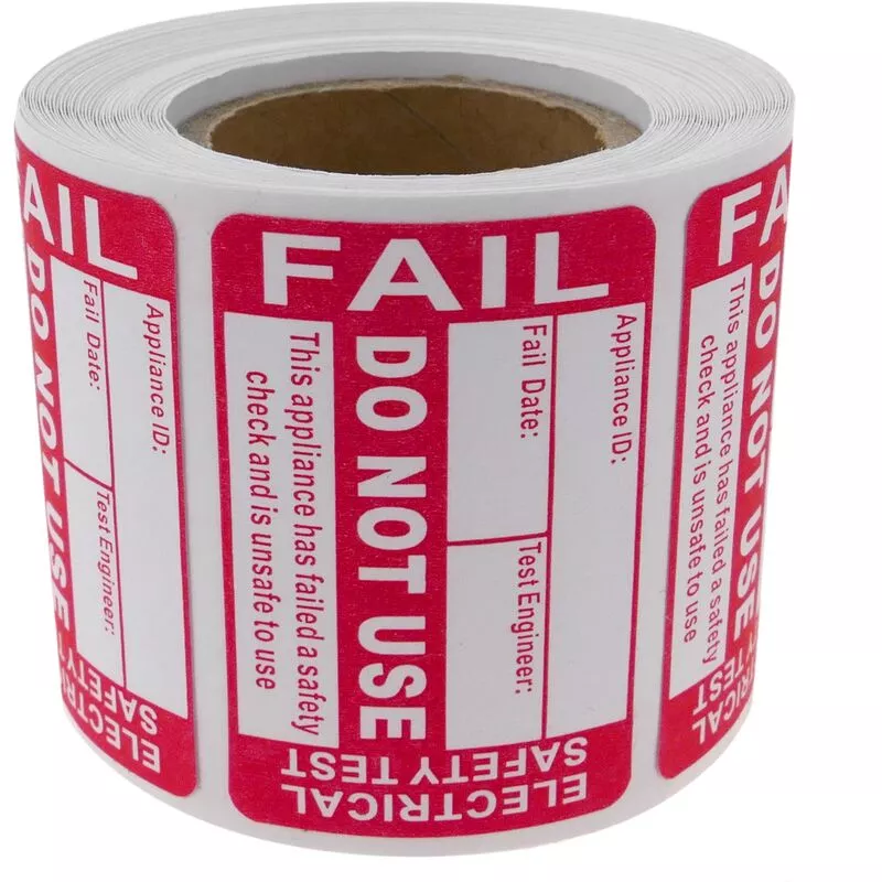 Bematik - Rollo Bobina De 200 Etiquetas Adhesivas Test De Seguridad Eléctrica 38X28Mm En Oferta Bematik - Rollo Bobina De 200 Etiquetas Adhesivas Test De Seguridad Eléctrica 38X28Mm Barato