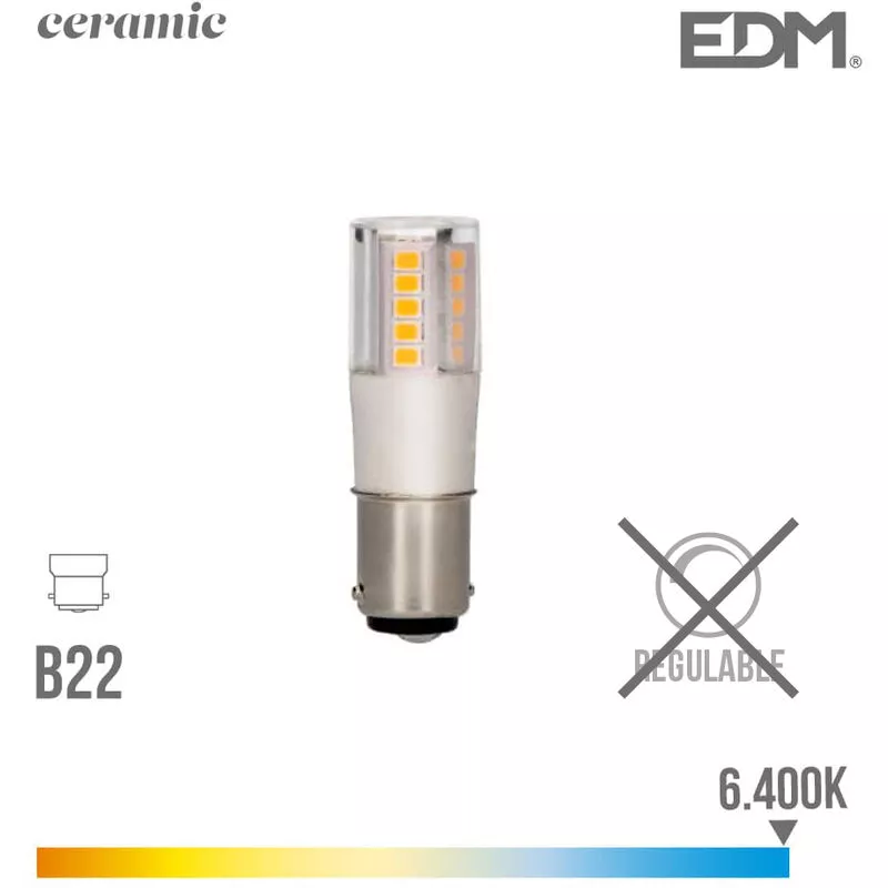Bombilla bayoneta led b15d 6w 700lm 6400k luz fria ø1