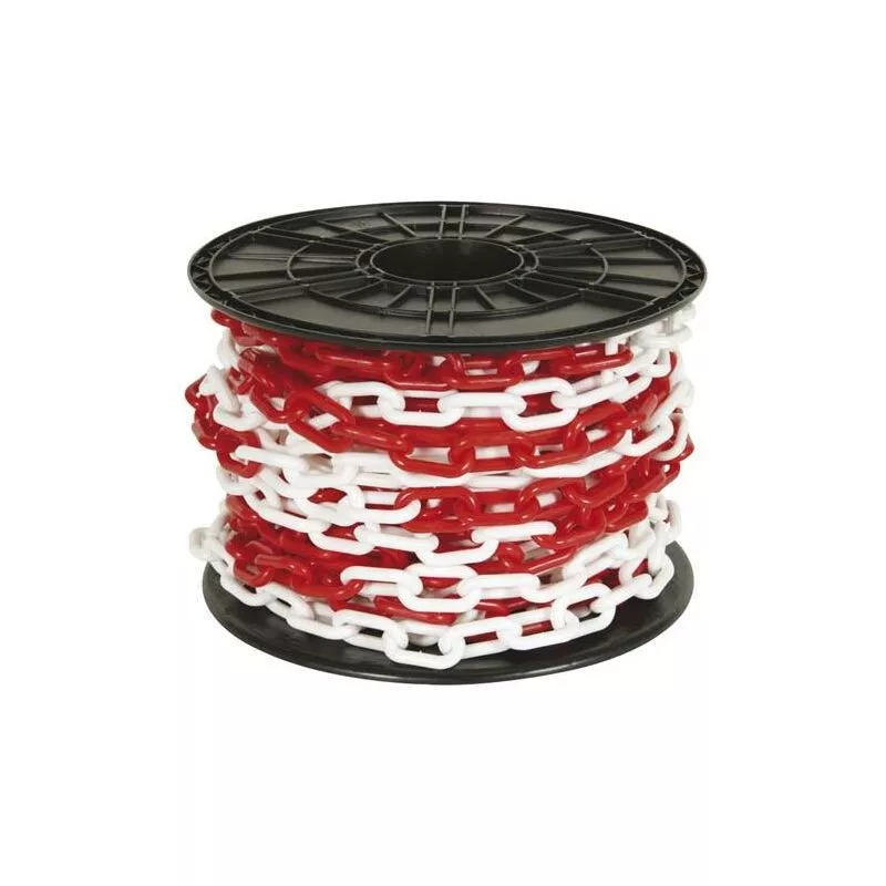 CADENA ROJA/BLANCA 8 mm EN BOBINA - 25 m - Protection-security barato