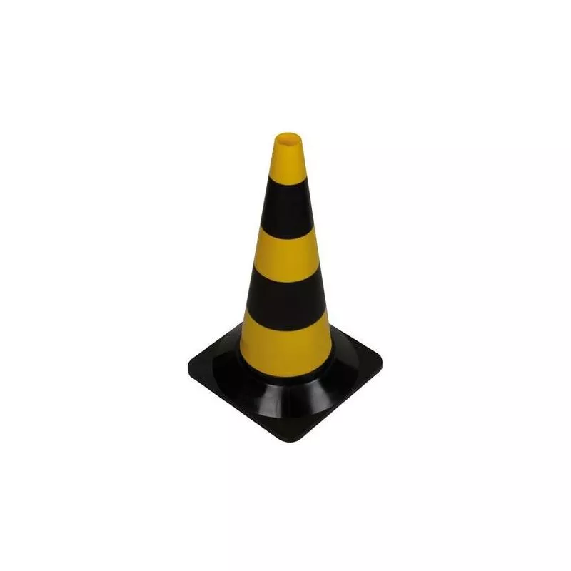 CONO DE SEÑALIZACIÓN - COLOR AMARILLO/NEGRO 50 cm - Protection-security barato