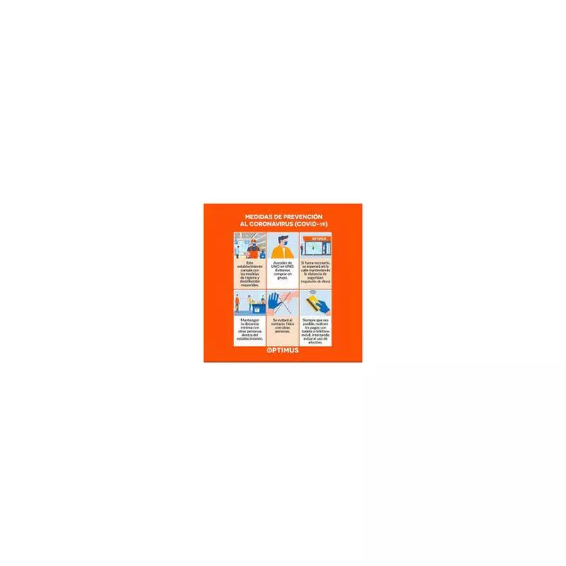 Cartel A3 Para Cristal Prevencion Covid-19 Optimus barato