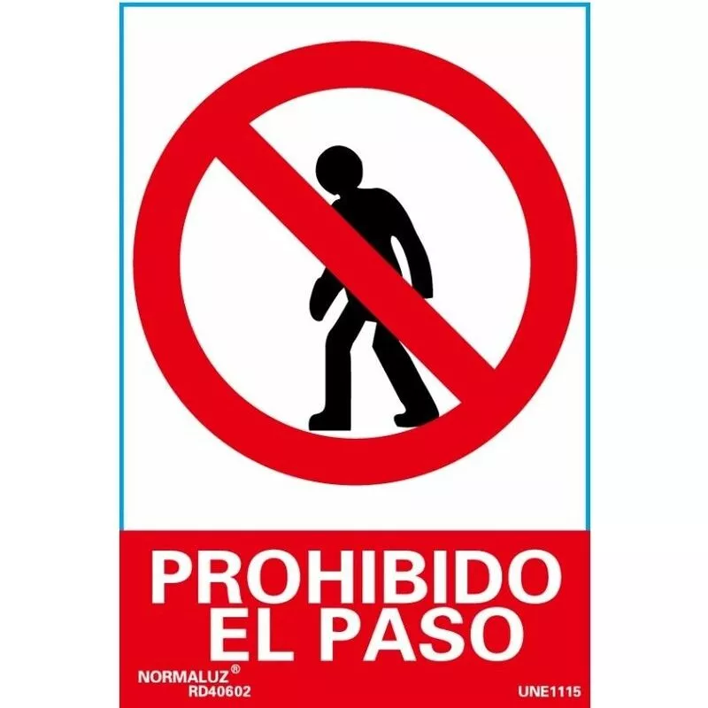 Cartel Pvc 21* 30 Prohibido El Paso barato