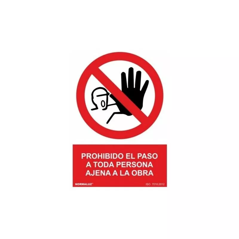 Cartel Señal 210X300Mm Pvc Prohibido El Paso Obra Normaluz barato