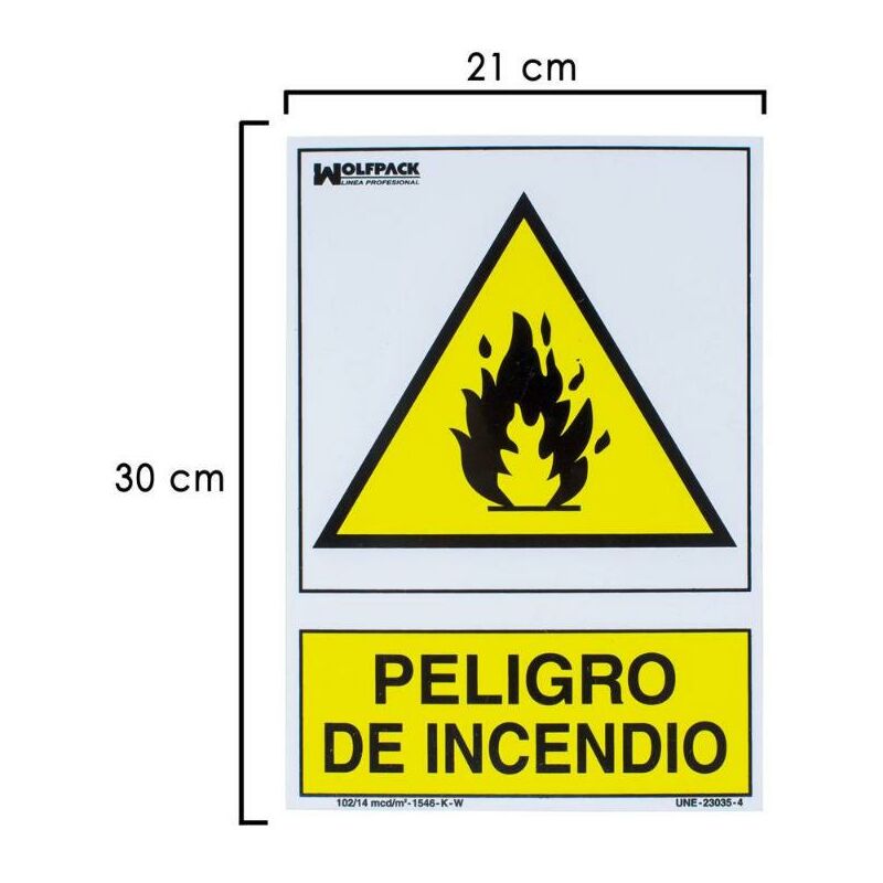 Cartel Peligro De Incendio 30X21 Cm. Barato