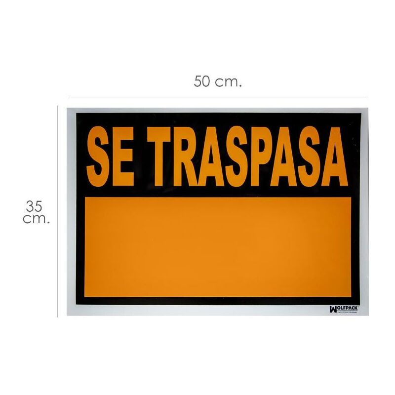 Cartel Se Traspasa 50X35 Cm. Barato