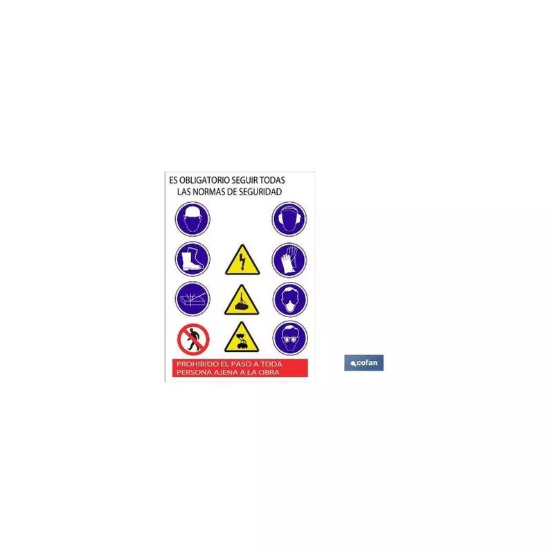 Cofan - PLIMPO cartel de obra en glasspack 500x700mm barato