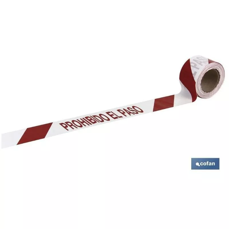 Cofan - PLIMPO cinta baliz. prohibido el paso 80mmx100mts barato