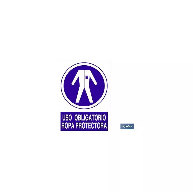 Cofan - Plimpo Señal Poliestireno 1,5Mm 297X210 Uso Obligatorio Ropa Protectora En Oferta Cofan - Plimpo Señal Poliestireno 1