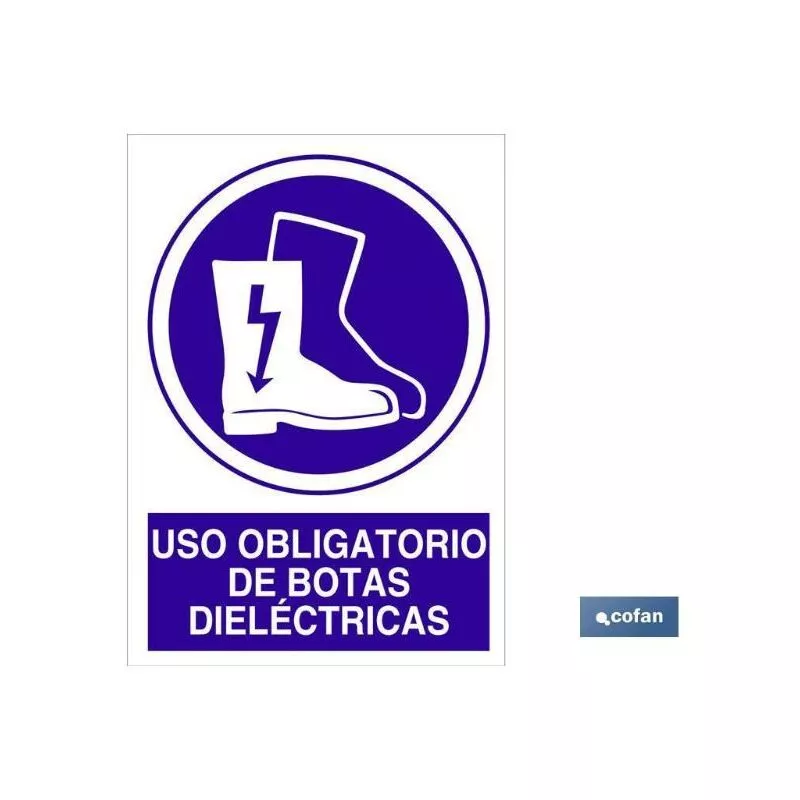 Cofan - Plimpo Señal Poliestireno 1,5Mm 420X297 Uso Obligatorio De Botas Dieléctricas En Oferta Cofan - Plimpo Señal Poliestireno 1
