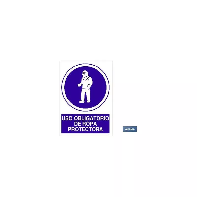 Cofan - Plimpo Señal Poliestireno 1,5Mm 420X297 Uso Obligatorio De Ropa Protectora En Oferta Cofan - Plimpo Señal Poliestireno 1