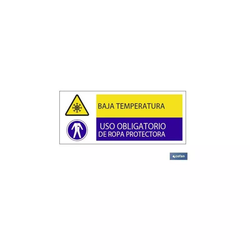 Cofan - Plimpo Señal Poliestireno 1,5Mm 507X210 Combinada Peligro/Obligación En Oferta Cofan - Plimpo Señal Poliestireno 1