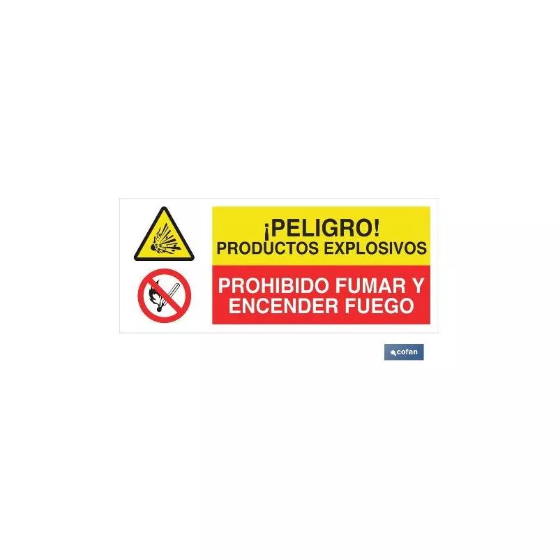 Cofan - Plimpo Señal Poliestireno 1,5Mm 507X210 Combinada Peligro/Prohibición En Oferta Cofan - Plimpo Señal Poliestireno 1