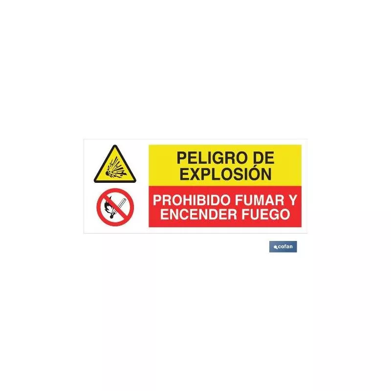 Cofan - Plimpo Señal Poliestireno 1,5Mm 507X210 Combinada Peligro/Prohibición En Oferta Cofan - Plimpo Señal Poliestireno 1