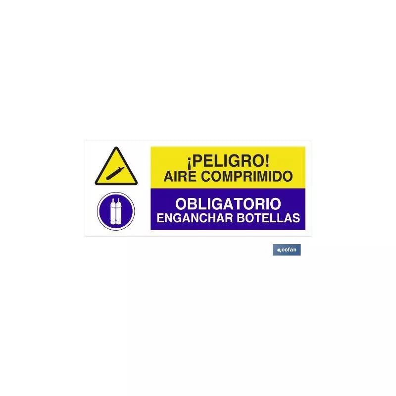 Cofan - Plimpo Señal Poliestireno 1,5Mm 717X297 Combinada Peligro/Obligación En Oferta Cofan - Plimpo Señal Poliestireno 1