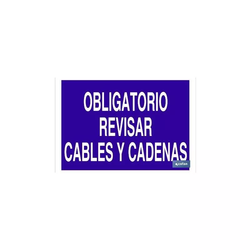 Cofan - Plimpo Señal Poliestireno 420X297 Obligatorio Revisar Cables Y Cadenas En Oferta Cofan - Plimpo Señal Poliestireno 420X297 Obligatorio Revisar Cables Y Cadenas Barato