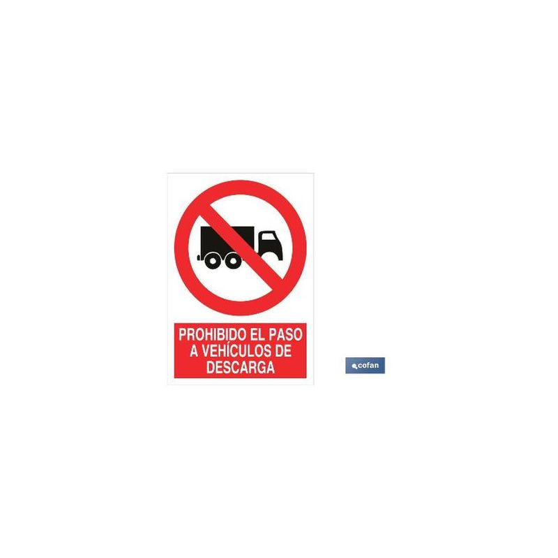 Cofan - Plimpo Señal Poliestireno 420X297Mm. Prohibido El Paso A Vehiculos De Descarga Barato