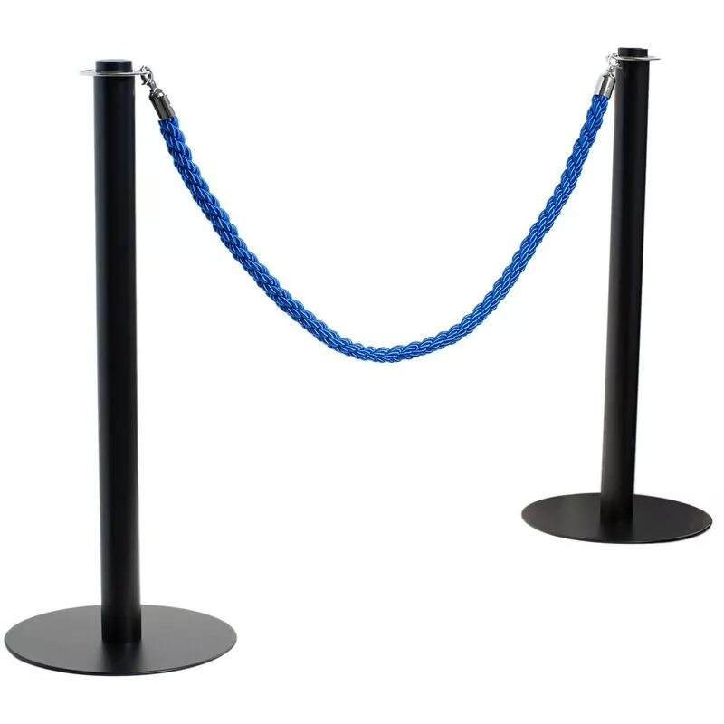 Dos Postes Separadores De Cordón De 2,5 M. En Color Negro En Oferta Dos Postes Separadores De Cordón De 2