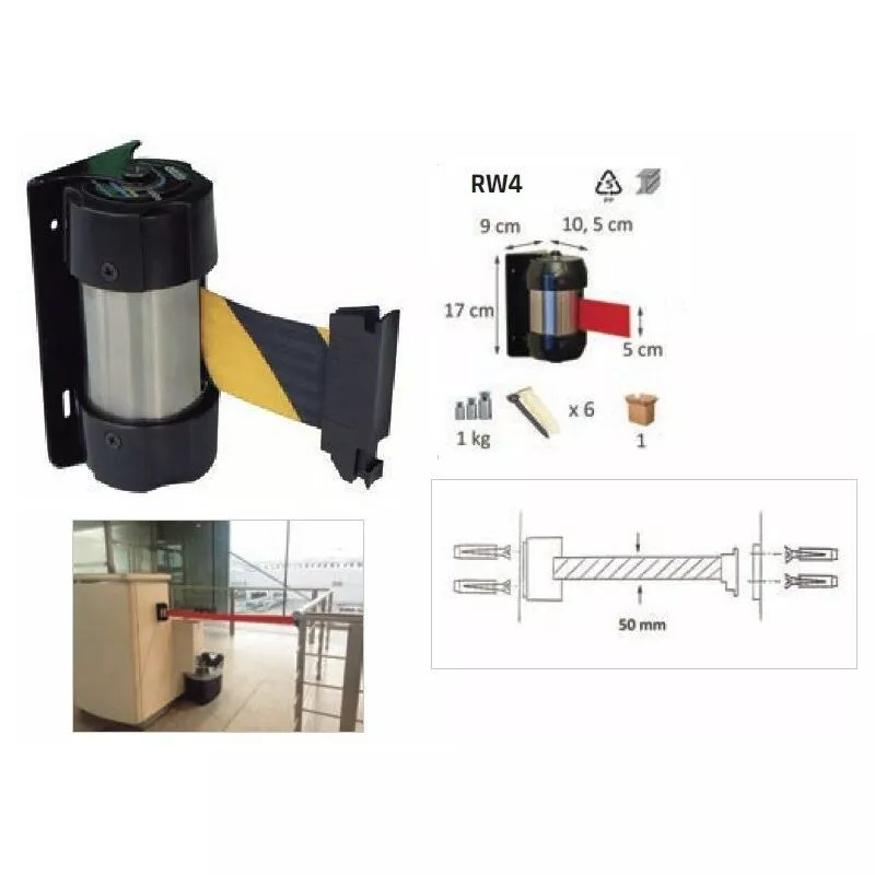 Enrollador Mural Color Cinta Amarillo/Rojo 4M Metalworks Rw40Nj En Oferta Enrollador Mural Color Cinta Amarillo/Rojo 4M Metalworks Rw40Nj Barato