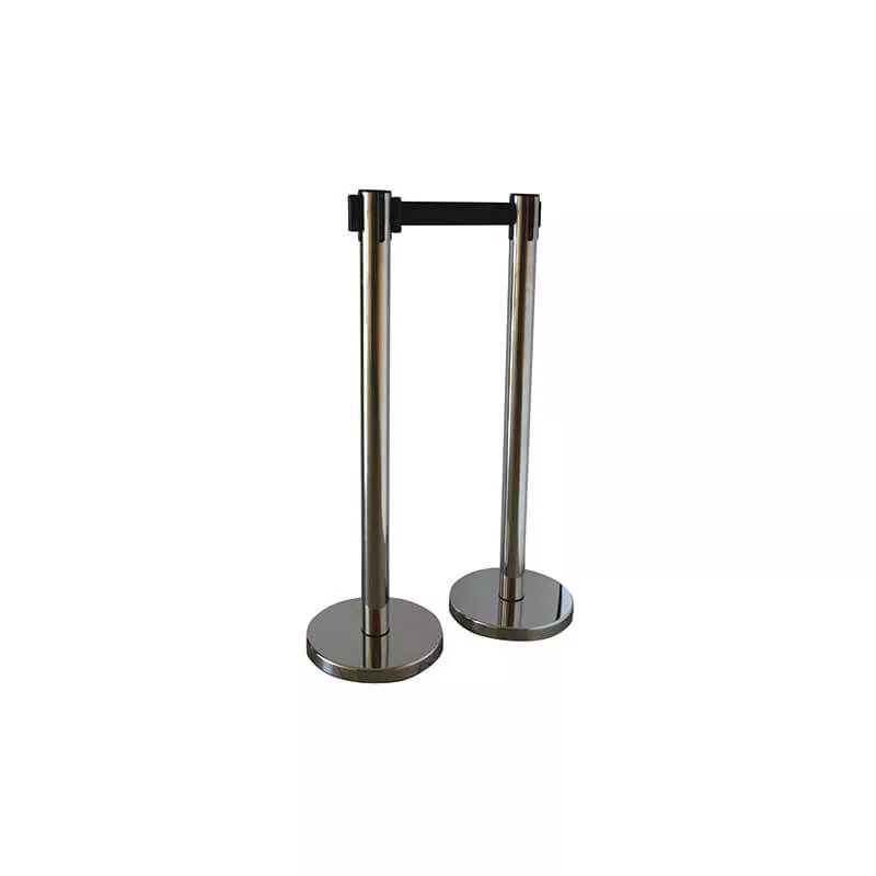 GAYNER 78-845 Poste inox cinta retractil negra 50mm x 3mt Altura 910mm Base 320mm barato