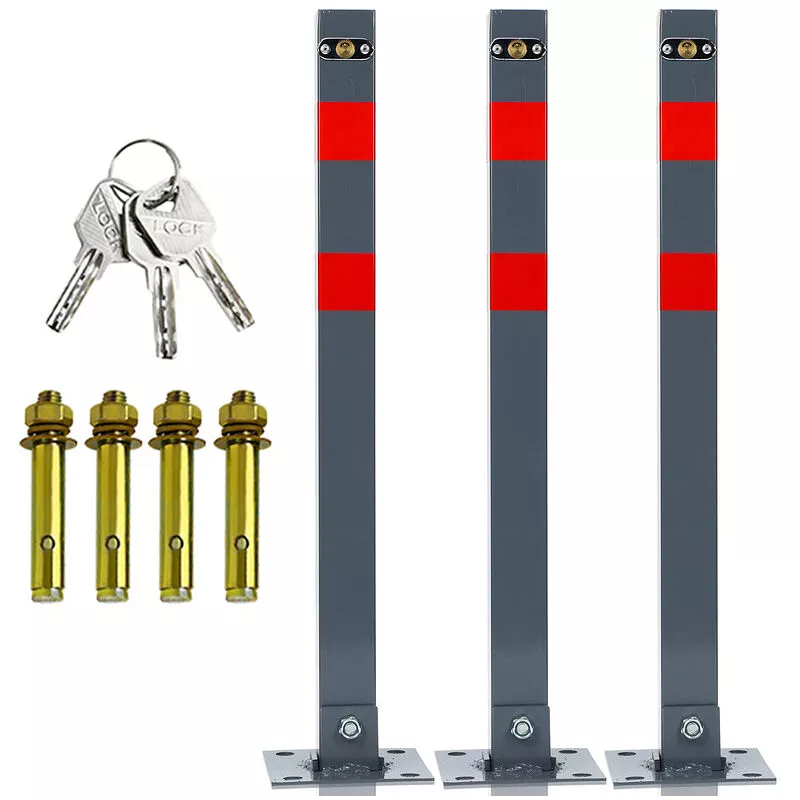Hengda Barrier Post 3 Establecer cintas de barrera Barrera Stilpoller Parkplatz Lock 65 cm Plegable Angular - grau barato