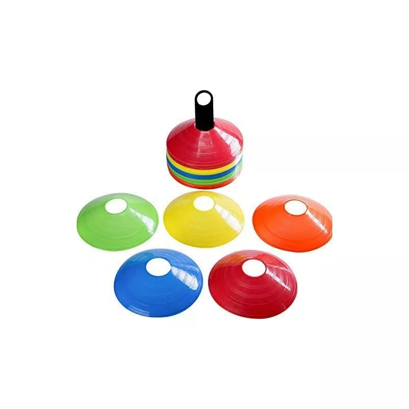 Juego De 50 Conos De Marcado Deportivo, Conos De Seguridad / Parcelas Para Fútbol, Baloncesto, Piernas, Entrenamiento De Niños, Con Soporte Y Bolsa En Oferta Juego De 50 Conos De Marcado Deportivo