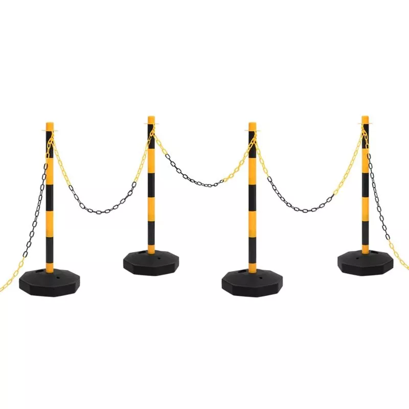 Juego De Barrera Con Postes Y Cadena Plástico 10 M En Oferta Juego De Barrera Con Postes Y Cadena Plástico 10 M Barato