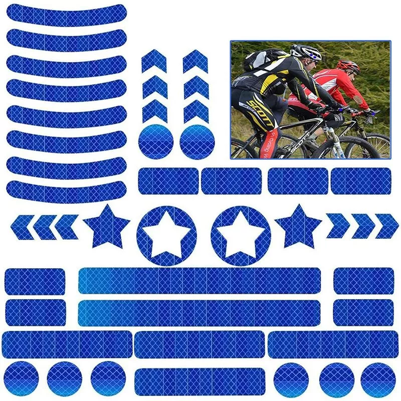 Juego De Películas Reflectantes Autoadhesivas Reflectantes De 42 Piezas Para Marcar De Seguridad Cochecitos, Bicicletas, Cascos Con Pegatinas En Oferta Juego De Películas Reflectantes Autoadhesivas Reflectantes De 42 Piezas Para Marcar De Seguridad Cochecitos