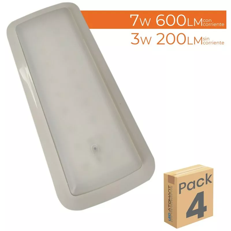 Luz De Emergencia Led 3W Con Función Permanente 7W. Empotrable O Superficie | Blanco Frío 6500K - Pack 4 Uds. En Oferta Luz De Emergencia Led 3W Con Función Permanente 7W. Empotrable O Superficie | Blanco Frío 6500K - Pack 4 Uds. Barato
