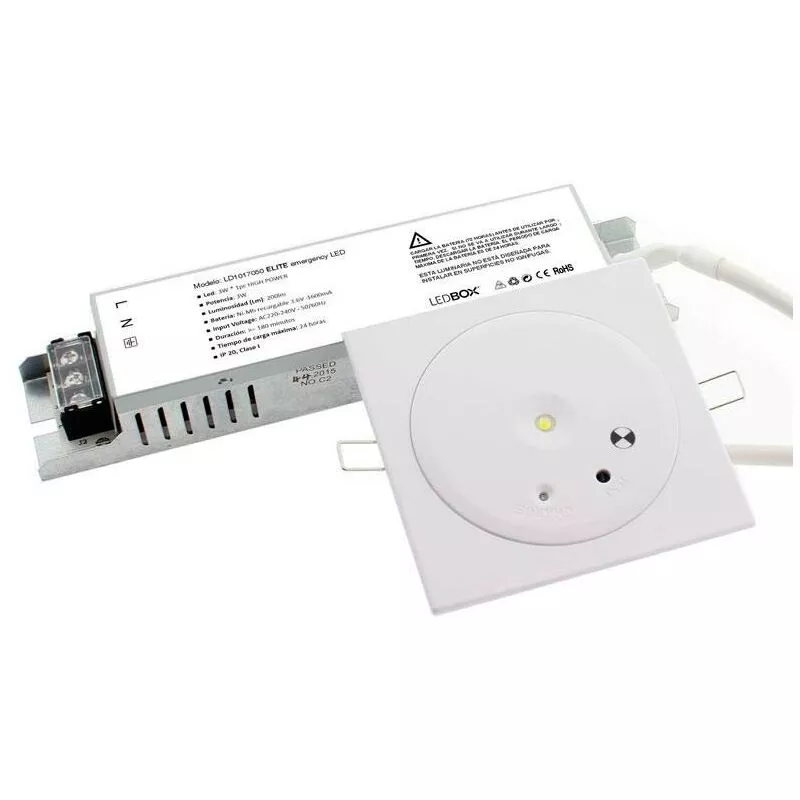 Luz De Emergencia Led Elite, Empotrado, Blanco Frío - Blanco Frío En Oferta Luz De Emergencia Led Elite