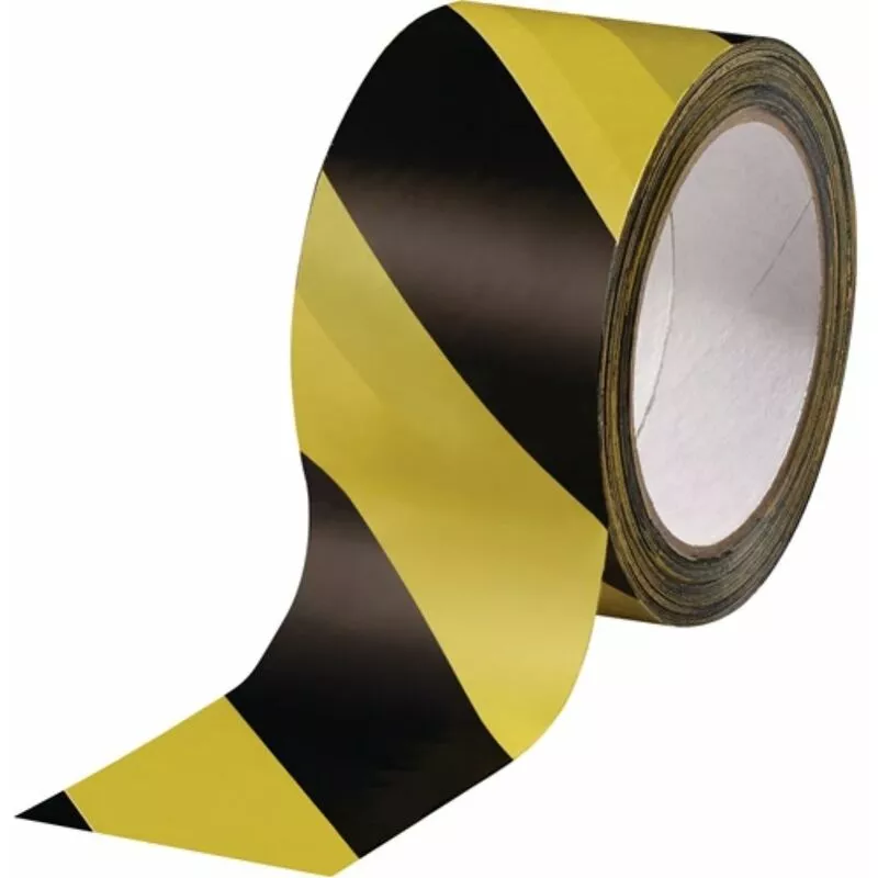 Marcador de advertencia PVC Negro / Amarillo L.66M B.60mm RL. barato