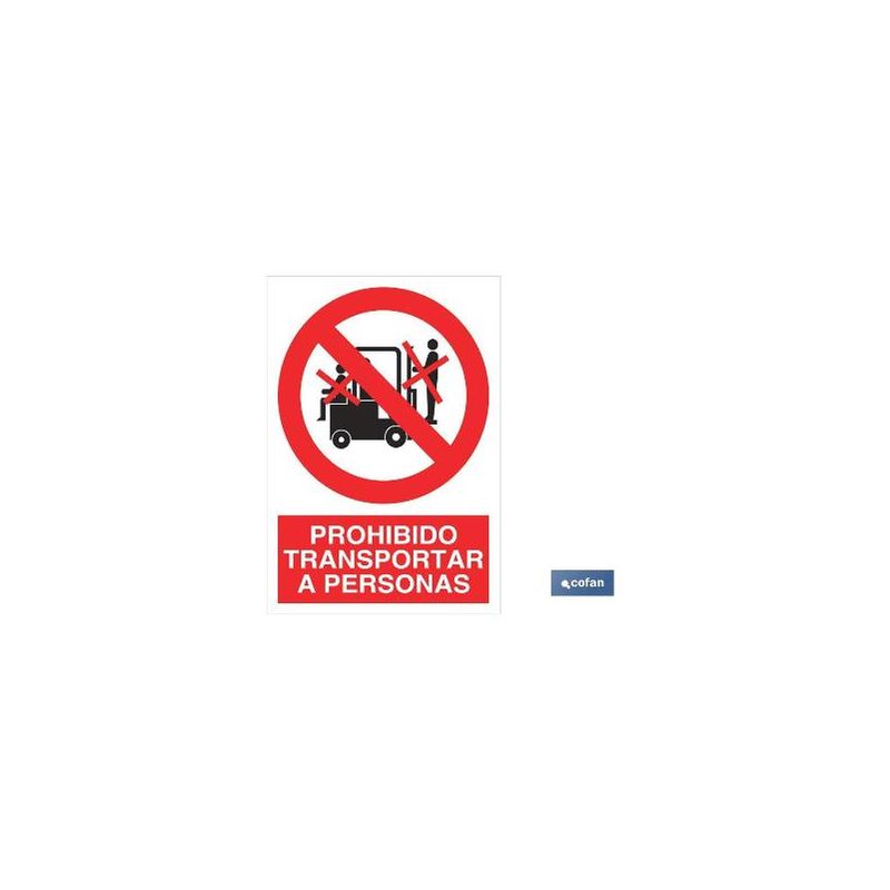 Plimpo Señal Adhesiva 210X148Mm Prohibido Transportar A Personas Barato