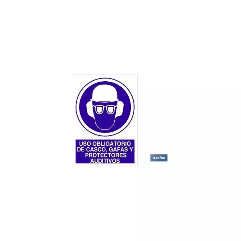 Plimpo Señal Adhesivo 210X148Mm. Uso Obligatorio De Casco, Gafas Y Protectores Auditivos En Oferta Plimpo Señal Adhesivo 210X148Mm. Uso Obligatorio De Casco