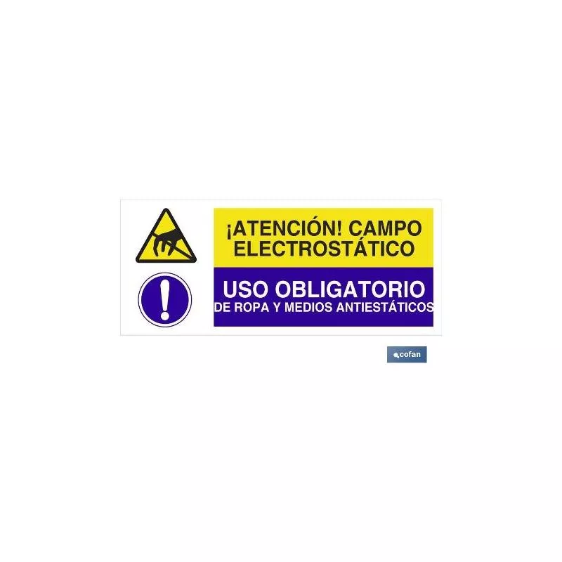 Plimpo Señal Poliestireno 1,5Mm 507X210 Combinada Peligro/Obligación En Oferta Plimpo Señal Poliestireno 1