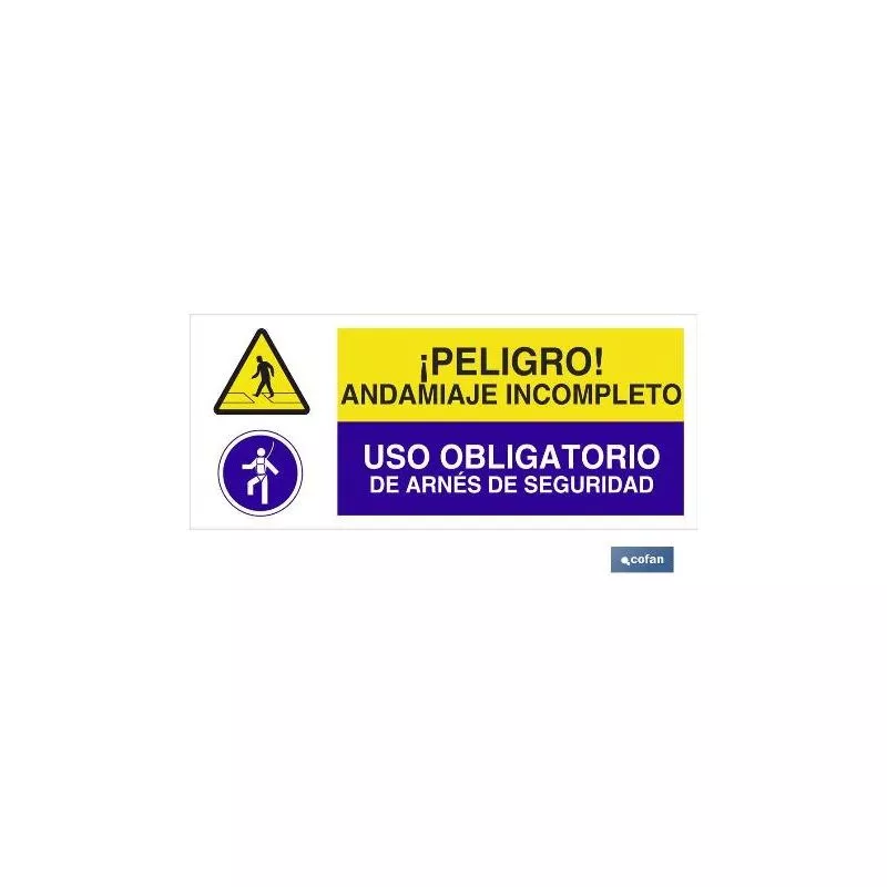 Plimpo Señal Poliestireno 1,5Mm 507X210 Combinada Peligro/Obligación En Oferta Plimpo Señal Poliestireno 1