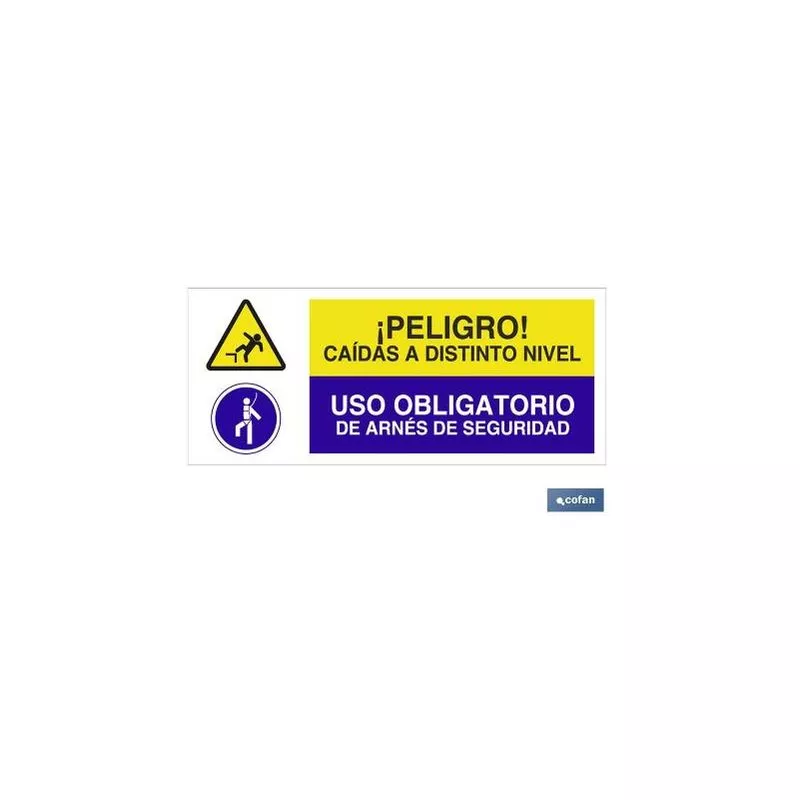 Plimpo Señal Poliestireno 1,5Mm 717X297 Combinada Peligro/Obligación En Oferta Plimpo Señal Poliestireno 1